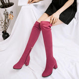 cold weather outfits Amfeov Faux Suede Boots over the knee high women boots women's autumn thigh high boots shoes bota B876a