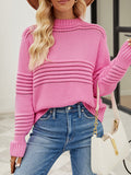 christmas outfit Amfeov Long Sleeves Loose Hollow Solid Color Round-Neck Knitwear Pullovers Sweater Tops