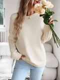 christmas outfit Amfeov Long Sleeves Loose Solid Color Round-Neck Pullovers Sweater