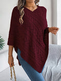 christmas outfit Amfeov Half Sleeves Loose Solid Color V-Neck Cape