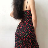 Amfeov Sexy Slim Retro Floral Slip Long Dress