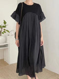 Amfeov French Casual Split-joint Pleated Dress