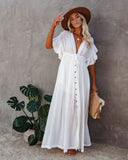 Amfeov Women Summer Vacation Short Sleeve A Line Maxi Dress