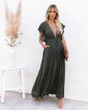 Amfeov Women Summer Vacation Short Sleeve A Line Maxi Dress