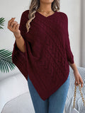 christmas outfit Amfeov Half Sleeves Loose Solid Color V-Neck Cape