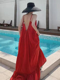 Amfeov Sexy Backless Seaside Holiday Dress