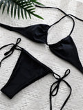 Amfeov Micro Triangle Tie Side Bikini Swimsuit