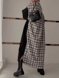 Amfeov Letter Print Patchwork Contrast Plaid Dress