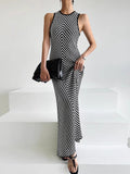 Amfeov Sexy Sleeveless Striped Knitted Mermaid Dress