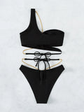 Amfeov Chain Linked One Shoulder Bikini