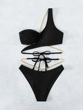 Amfeov Chain Linked One Shoulder Bikini