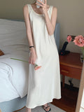 Amfeov Elegant Silk Strappy Backless Slip Dress