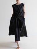 Amfeov Tie-Double Pocket Tank Dress