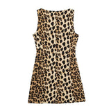 cold weather outfits Amfeov 2024 Spring Summer Women LEOPARD Sexy Dresses Fashion Nightclub O Neck Slim Sleeveless Print Elegant Ladies Mini Dresses