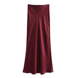 cold weather outfits Amfeov 2024 Spring Women Fashion Skirts Solid Satin Silk Texture Tight Midi Skirt Woman Party Chic Elegant Women Mermaid Skirt