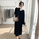 Amfeov Casual Hooded Knitted Long Dress