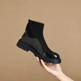 Amfeov Winter Shoes Black Platform Gothic Boots Women 2024 New Casual Back Zippers Women's Ankle Boots Women's Short Bootties