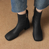 Amfeov Women Side Zipper Мартин сапоги Comfortable Mid Heel Ankle Boots Fashion Warm Winter Shoes Black Red White Women Boots