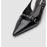 Amfeov 2024 Summer High Heel Sandals Buckle Punk Style Stiletto Pointed Toe Sexy Fashion Women's Shoes Luxury Sandals Women Designers