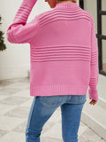 christmas outfit Amfeov Long Sleeves Loose Hollow Solid Color Round-Neck Knitwear Pullovers Sweater Tops