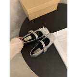 Amfeov Fashion Butterfly-Knot Footwear Shallow Women Ballet Flats Shoes Female Designer Buckle Strap Ladies Flats Mary Janes Shoes