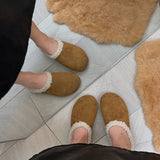 Amfeov Spring Summer Slippers Soft Flax Simple Cute Warm Home Men Women House Floor Indoor Slides Fur Cross Fat Dudu Shoes Room Flat