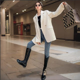 cold weather outfits Amfeov Streetwise Women's Loose-Fit Western-Style Suit Jacket New Design Sensibility Spring Autumn 2024 Season Side Slit Fashion Top