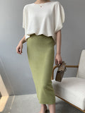 christmas outfit Amfeov Half Sleeves Loose Solid Color Off-The-Shoulder Knitwear Pullovers Sweater Tops