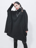 christmas outfit Amfeov Black Cropped Turtleneck Sweater Dress