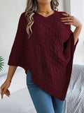 christmas outfit Amfeov Half Sleeves Loose Solid Color V-Neck Cape