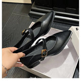 Amfeov 2024 New Style Fashionable Comfortable Elegant Toe Shoes Women's Sweet Cool Mary Jane Shoes Evening Night Versatile Scoop Shoes