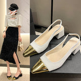 Amfeov 2024 High Quality Women's Shoes Basic Women's High Heels Fashion Pointed Toe Party Square Heel Ladies Shoes Zapatos