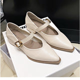 Amfeov 2024 New Style Fashionable Comfortable Elegant Toe Shoes Women's Sweet Cool Mary Jane Shoes Evening Night Versatile Scoop Shoes