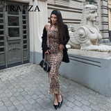 cold weather outfits Amfeov 2024 Spring Summer Streetwear LEOPARD Print Women Suits Fashion Strapless Sleeveless Tops+Chic Elegant Pencil Long Skirts