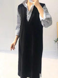 Amfeov V-neck Knit Split-side Long Dress