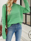 christmas outfit Amfeov Long Sleeves Loose Hollow Solid Color Round-Neck Knitwear Pullovers Sweater Tops