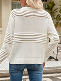 christmas outfit Amfeov Long Sleeves Loose Hollow Solid Color Round-Neck Knitwear Pullovers Sweater Tops