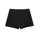 cold weather outfits Amfeov 2024 Autumn Winter Women Casual Mini Asymmetrical Skirts Shorts Fashion Sexy High Waist Solid Back Pockets Female Shorts