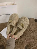 Amfeov Shoes Woman 2024 Modis Autumn Casual Female Sneakers Flats Loafers Fur All-Match New Boat Cute Fall Winter Dress Moccasin