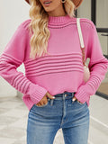 christmas outfit Amfeov Long Sleeves Loose Hollow Solid Color Round-Neck Knitwear Pullovers Sweater Tops