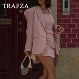 cold weather outfits Amfeov 2024 Spring Summer Solid Office Lady Suits Fashion Shrug Single Breasted Blazers+Short Slim Vests+Pleat Mini Short Skirts