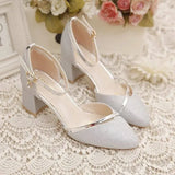 Amfeov Women Fashion High Quality Silver Wedding High Heel Shoes Female Golden Party Night Club Pumps for Spring