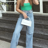 cold weather outfits Amfeov 2024 Autumn Winter Casual Women Jeans Fashion Streetwear Vintage Pockets Tierred High Waist Chic Ladies Long Denim Pants