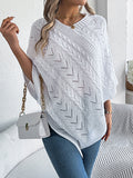 christmas outfit Amfeov Half Sleeves Loose Solid Color V-Neck Cape