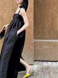 Amfeov Elegant Black Strapless Evening Dress