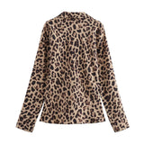 cold weather outfits Amfeov Women's new leopard print lace up long sleeved top with fashionable and versatile half length skirt