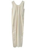 Amfeov Open Back Sleeveless Linen Dress