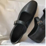 Amfeov 2024 Spring Autumn Designer Women Flats Shoes Fashion Ladies Buckle Loafer Shoes Female Elegant Shoes