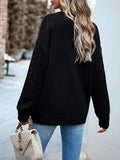 christmas outfit Amfeov Long Sleeves Loose Solid Color Round-Neck Pullovers Sweater