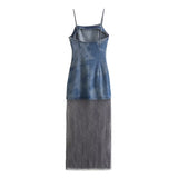 cold weather outfits Amfeov Women's Sleeveless Lace Long Dress with Patchwork, New Suspender, Lace, See-through, See-through, Sensual Lingerie